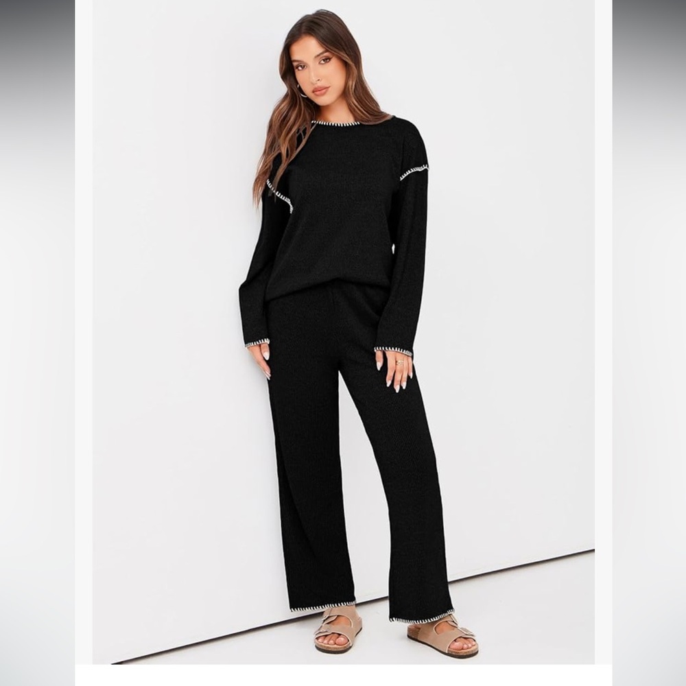 Elegant Black and White Wide Leg Pants